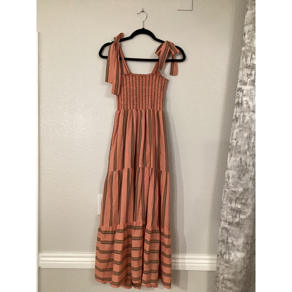 XĂrena Lorraine Dressâ Terracotta Stripe | XS | Made in USA - Picture 6 of 11